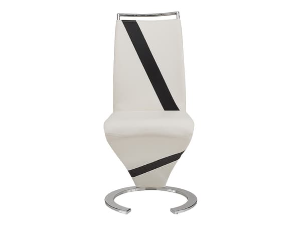 Vente-unique - Set med 4 TWIZY-stolar - Svart/vit läderimitation