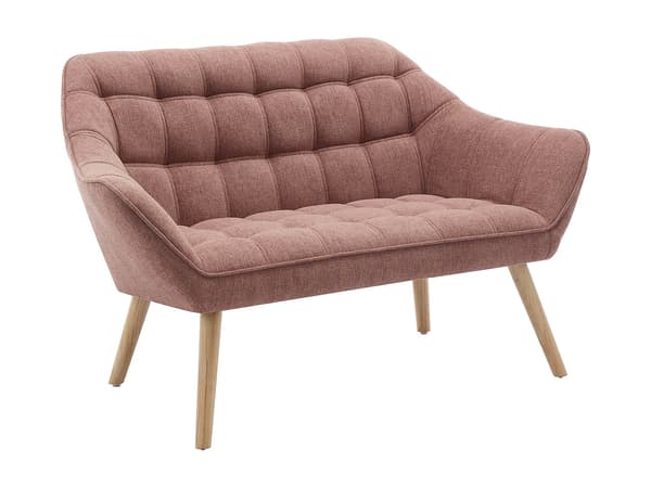 Vente-unique - 2-sits soffa i rosamelerat tyg CASERTA