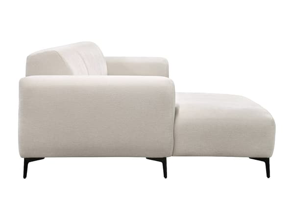 Vente-unique - Vänstervänd hörnsoffa i texturerat beige tyg SAPIGO
