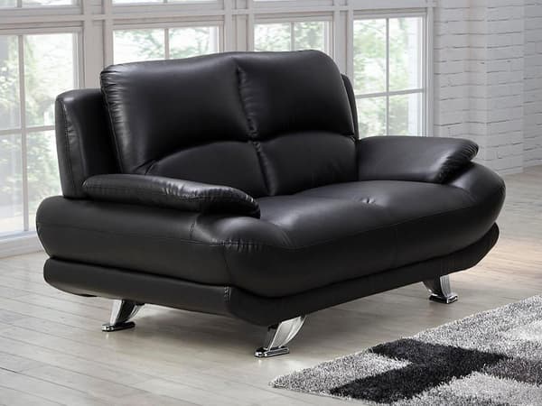 Vente-unique - 2-sits soffa i läderimitation MUSKO - Svart