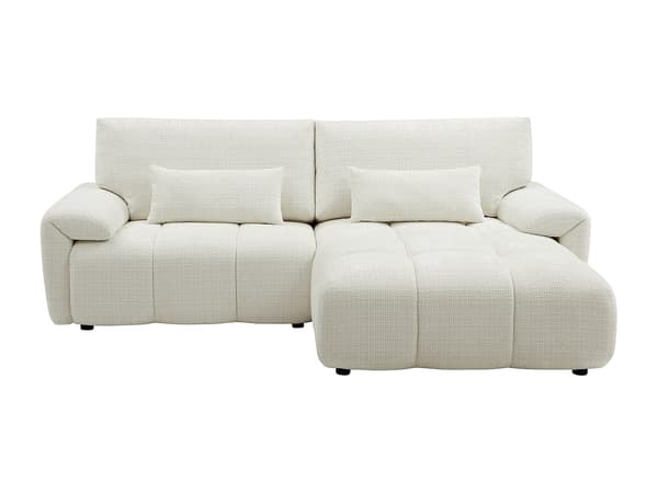 Vente-unique - Högervänd hörnsoffa i off-white chenille tyg ANELKO