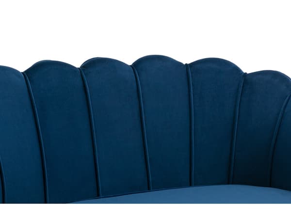 Vente-unique - DANDELION 2-sits snäcksoffa i midnattsblå sammet