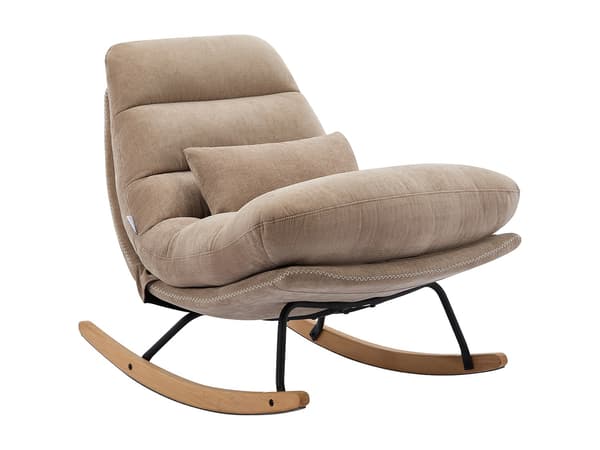 Vente-unique - Gungstol taupe tyg RELIACO