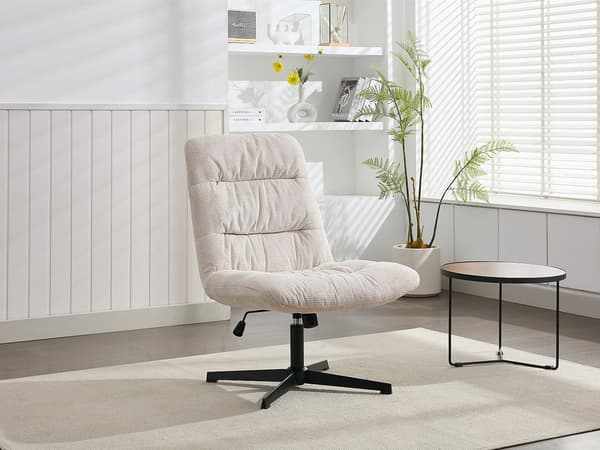 Vente-unique - SELENDO snurrfåtölj i beige melerat tyg