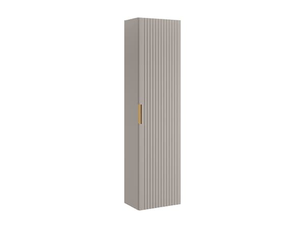 Vente-unique - Väggmonterat räfflat badrumsmöbel - Beige - H140 cm - ZEVARA