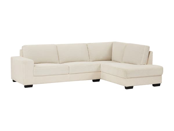 Vente-unique - Högervänd hörnsoffa i beige manchester MESETA
