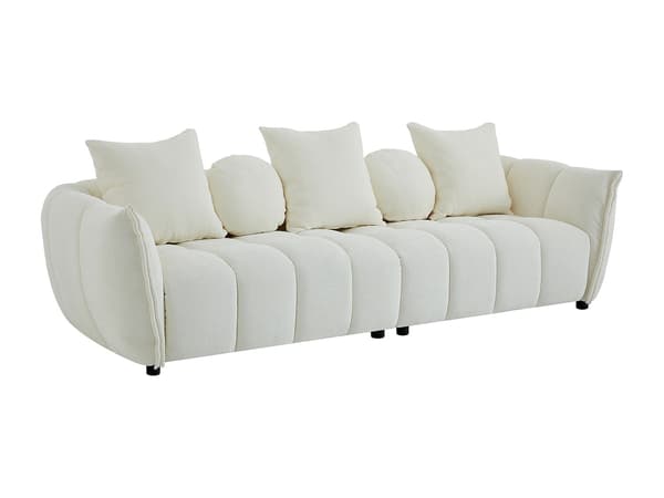 Vente-unique - 4-sits soffa i beige texturerat tyg GONOLON