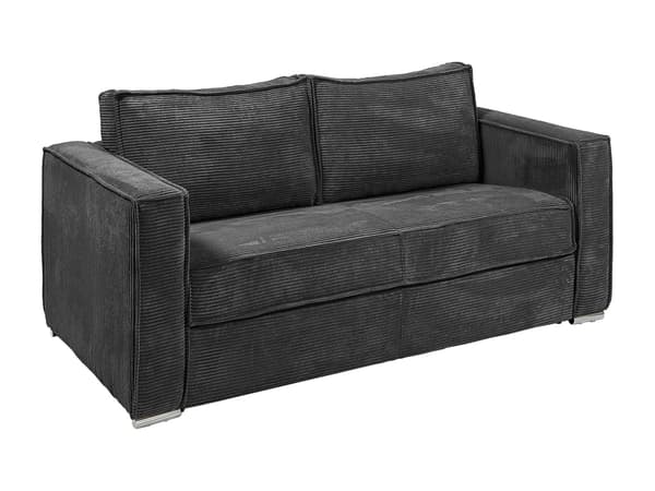 Vente-unique - 3-sits bäddsoffa express i manchester mörkgrå - Bäddmått 140 cm - Madrass 14 cm LORETO