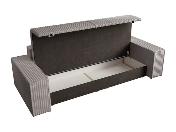 Vente-unique - 4-sits bäddsoffa i ljusgrå manchester AMELIA