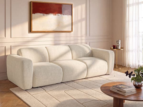 Vente-unique - 4-sits modulsoffa i beige tyg - Maison Céphy POGNI
