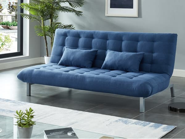 Vente-unique - HORNET 3-sits klick-klack bäddsoffa i tyg - Blå