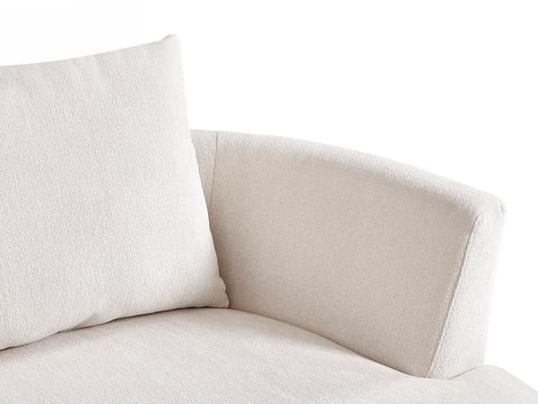Vente-unique - Hörnsoffa Högervänd i texturerad beige sammet LOUSADO