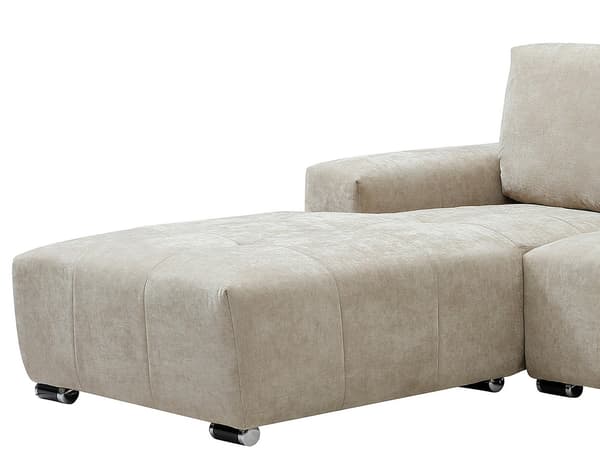 Vente-unique - Beige vinkeltygsoffa med vänster hörn MICHELIA