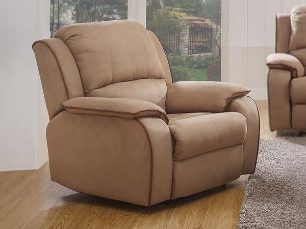 Vente-unique - 3-sits EVASION reclinersoffa i läder - elfenbensvit