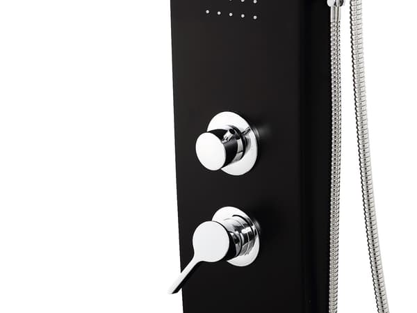 Vente-unique - Hydromasserande duschpelare - svart - 20*132 cm - KOURBEA
