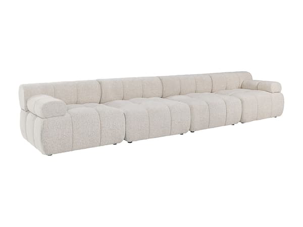 Vente-unique - Modulär soffa 5 platser i beige melerat tyg FACIVIL
