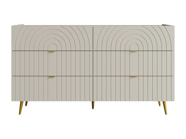 Vente-unique - Byrå 6 lådfack - Beige - NORSIM
