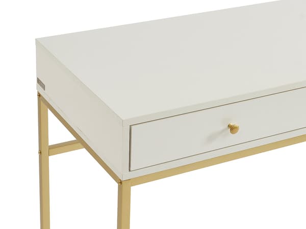 Vente-unique - [NEW VERSION]Konsol med 2 lådor i MDF - Vit och guld - CODENIA