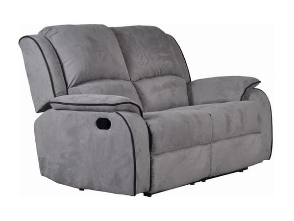 Vente-unique - 2-sits reclinersoffa i mikrofiber HERNANI - Grå