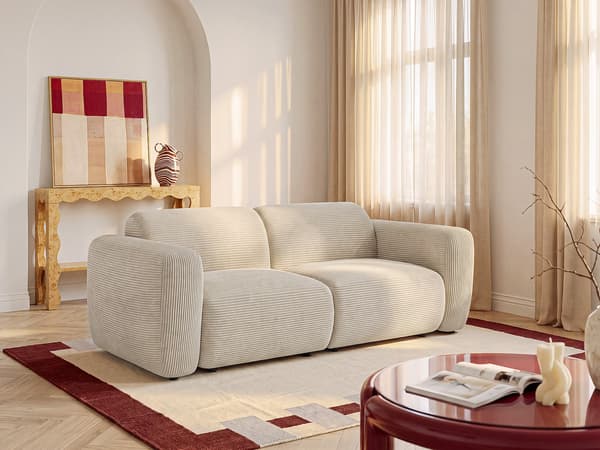 Vente-unique - 3-sitssoffa beige manchester POGNI från Maison Céphy