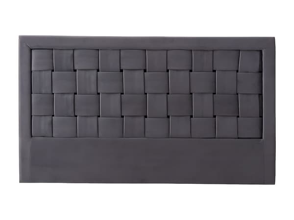 Vente-unique - JENNA Sänggavel - 160 cm - Sammet - Mörkgrå