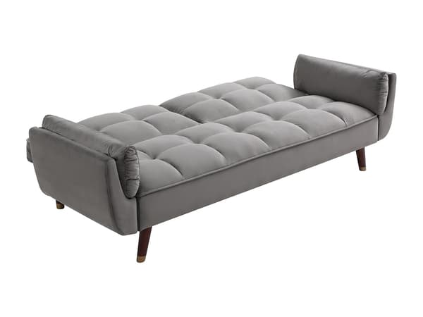 Vente-unique - 3-sits soffa med bäddsoffa i rosa sammet GULCAN