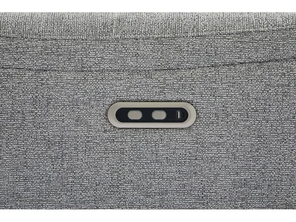 Vente-unique - BREVIO 3-sits elektriskt nedfällbar soffa i grått texturerat tyg