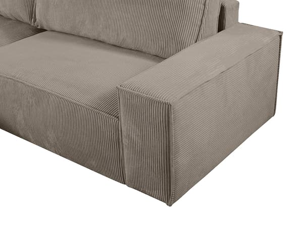 Vente-unique - Bäddsoffa vänsterställd i taupe manchester AMELIA