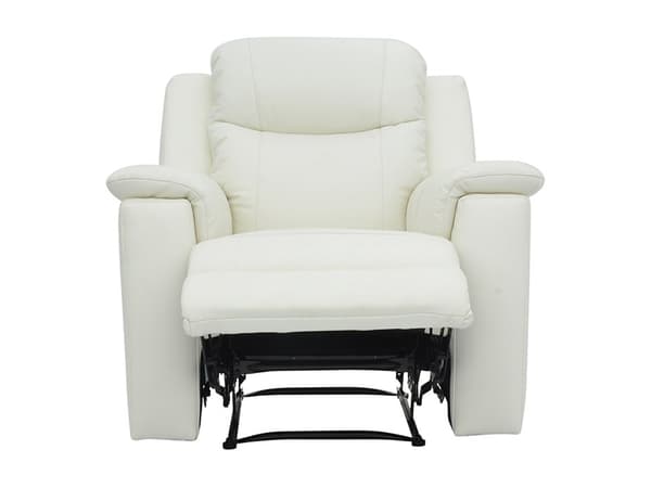 Vente-unique - Reclinerfåtölj i elfenbensvit läder EVASION