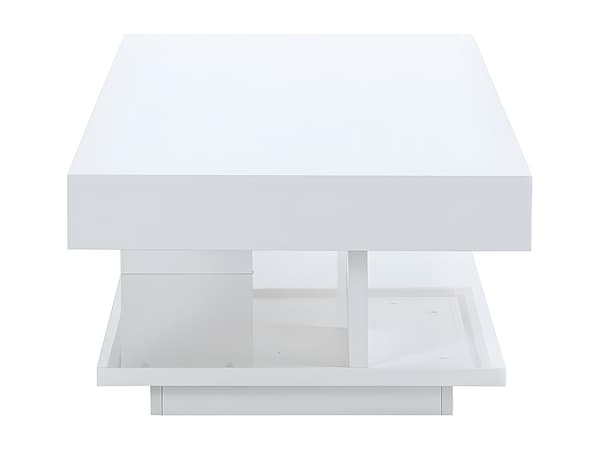 Vente-unique - ARAMIS soffbord med förvaringsmöjligheter - vitlackerad MDF
