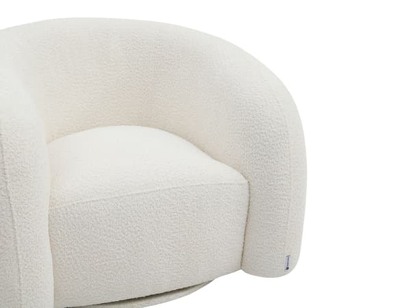 Vente-unique - Vit snurrfåtölj i bouclé-tyg LAPIOTA från Maison Céphy