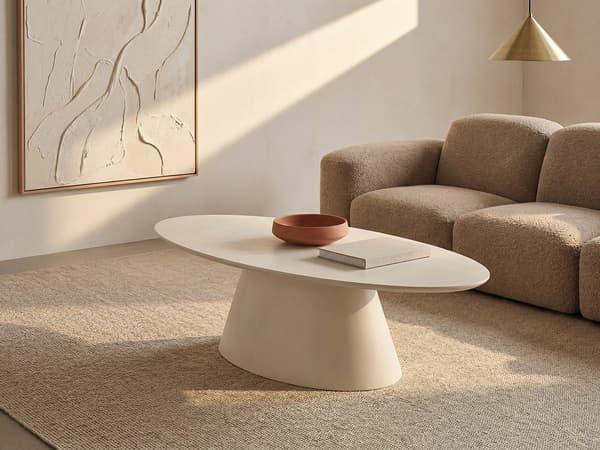 Vente-unique - Soffbord av MDF - Beige - ANTELADA