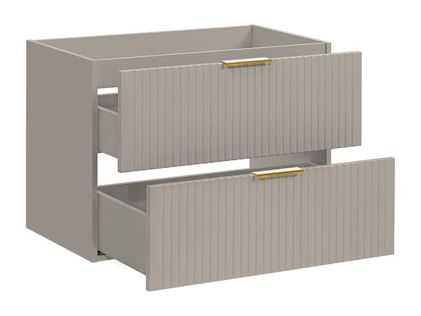 Vente-unique - Hängande strierad möbeltvättställ - Beige - L80 cm - ZEVARA