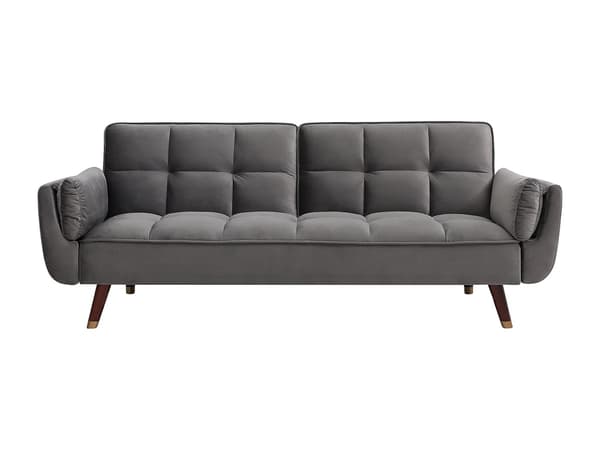 Vente-unique - 3-sits soffa med bäddsoffa i rosa sammet GULCAN