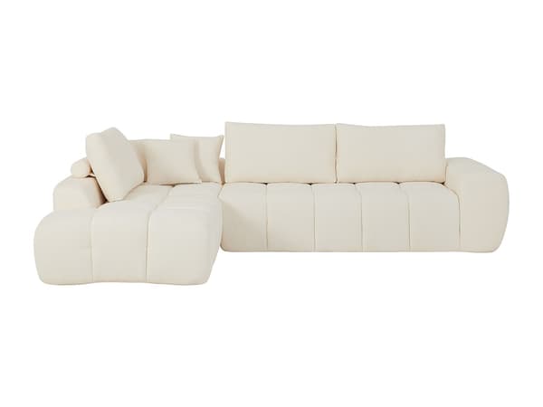 Vente-unique - Vänstervänd textilsoffa i beige LAVEZO