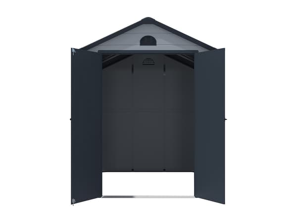 Vente-unique - Trädgårdsskjul i grå resin 5,32 m² - CESIO