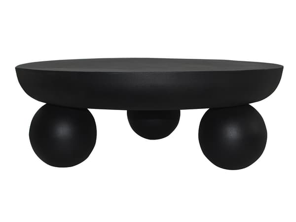Vente-unique - Soffbord i metall - Svart - SILIDA