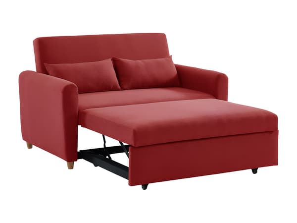 Vente-unique - AYLA 2-sits bäddsoffa i rött tyg
