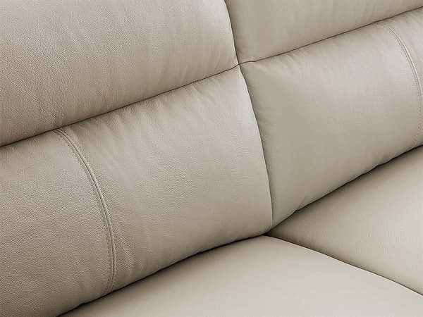 Vente-unique - 3-sits lädersoffa FRANCESCA - Taupe