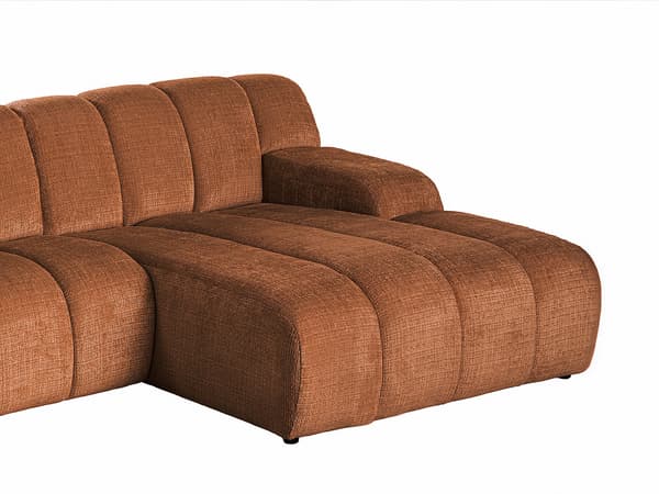 Vente-unique - Höger-soffhörn i chenille-tyg i terrakotta BELADON