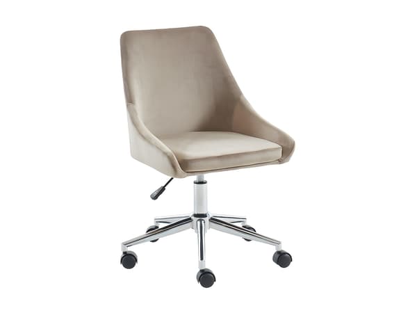 Vente-unique - MASURIE kontorsstol - Sammet - Beige - Justerbar höjd