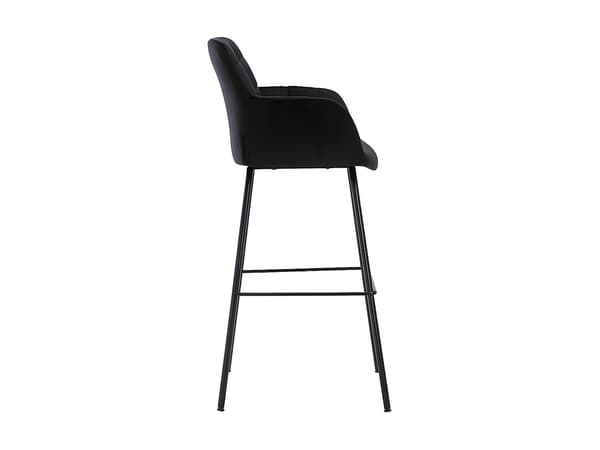 Vente-unique - Set med 2 barstolar svart sammet och metall PEGA