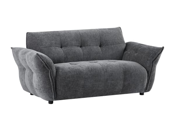 Vente-unique - 2-sits soffa i melerad mörkgrå tyg NAPIZO
