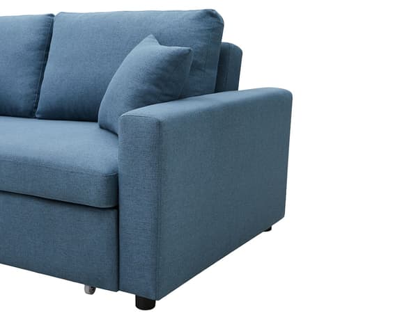 Vente-unique - 3-sits bäddsoffa i blått tyg INIZOR