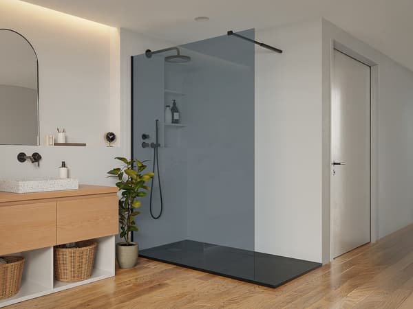 Vente-unique - Walk-in-dusch - Rökgrått glas - 140x200 cm - MALIKA II