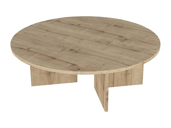 Vente-unique - Runt soffbord - Ljus naturfärg TOPANIA