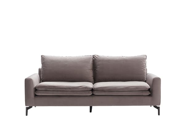 Vente-unique - ISENA 3-sits soffa i taupe sammet