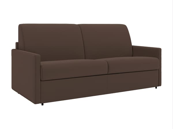 Vente-unique - 4-sits bäddsoffa express i brunt tyg – Sovbredd 160 cm – Madrass 18 cm CALIFE