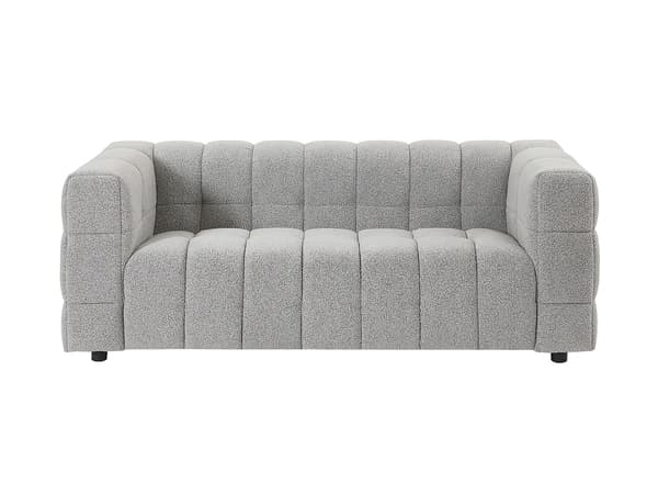 Vente-unique - 2-sits soffa i ljusgrått boucletyg LERICI