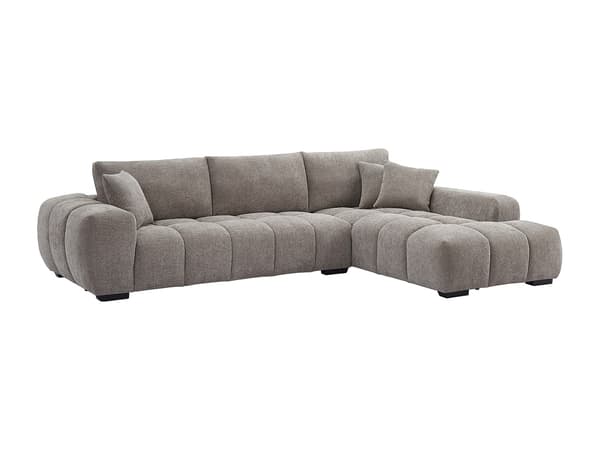 Vente-unique - Soffa Högervänd av grå texturerad tyg BERENIA